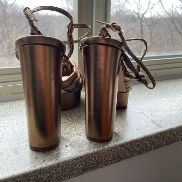 CASADEI Bronze metallic Knot Front Platform sandals, highills - Picture 4 of 6